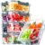 VERONES 5 PACK 36 OZ Glass Food Storage Containers 3 Compartment Set, Grey